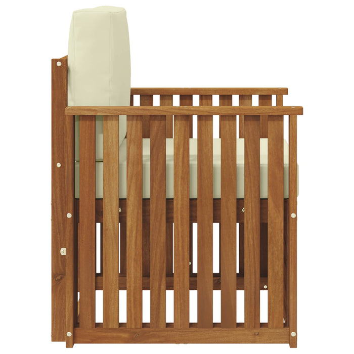 Canapea de exterior Lemn de acacia solid și poliester natural - WALTI WALTI
