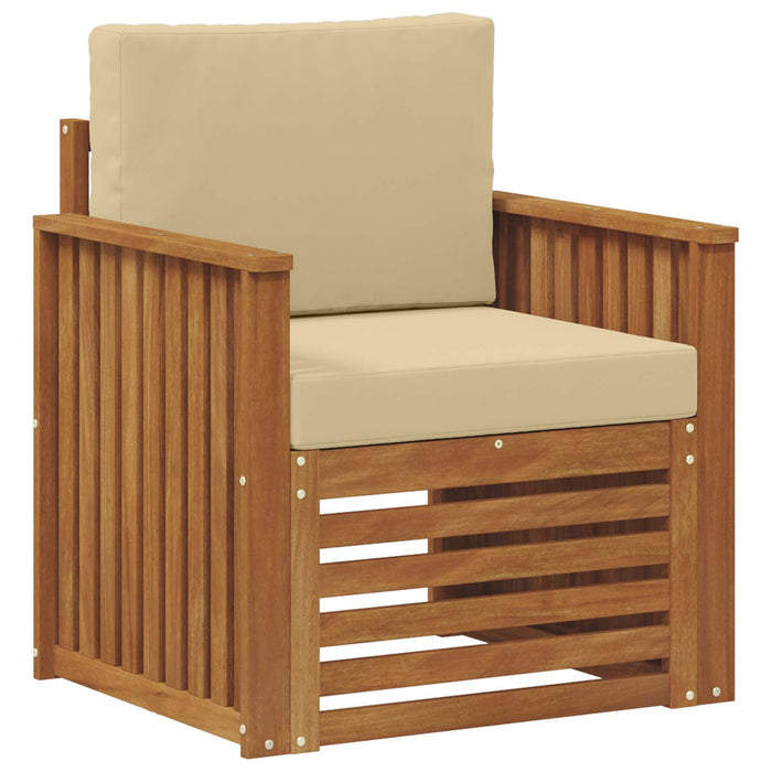 Canapea de exterior Lemn de acacia solid și poliester natural - WALTI WALTI