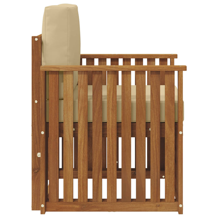 Canapea de exterior Lemn de acacia solid și poliester natural - WALTI WALTI