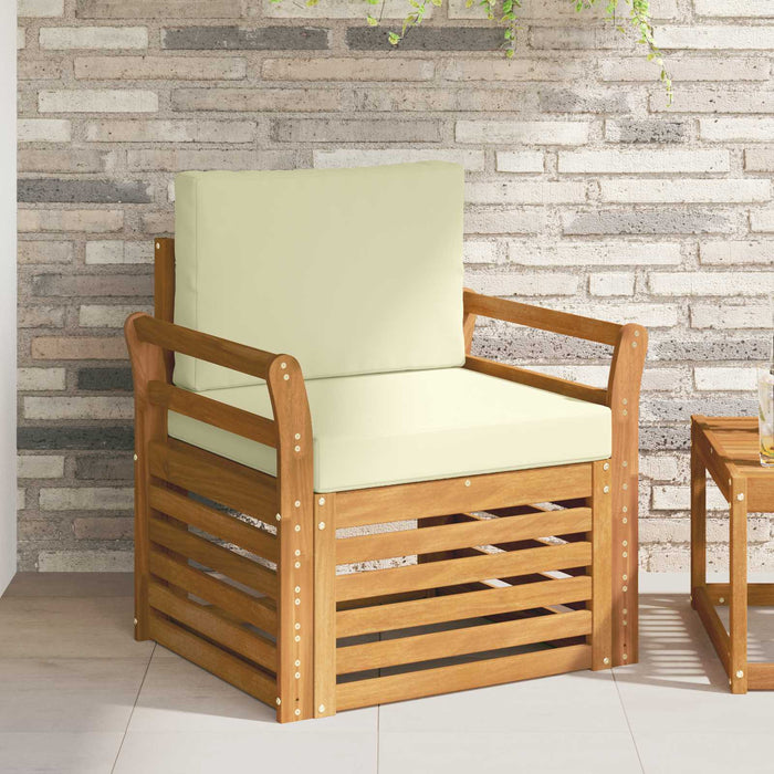 Canapea de exterior Lemn de acacia solid și poliester natural - WALTI WALTI