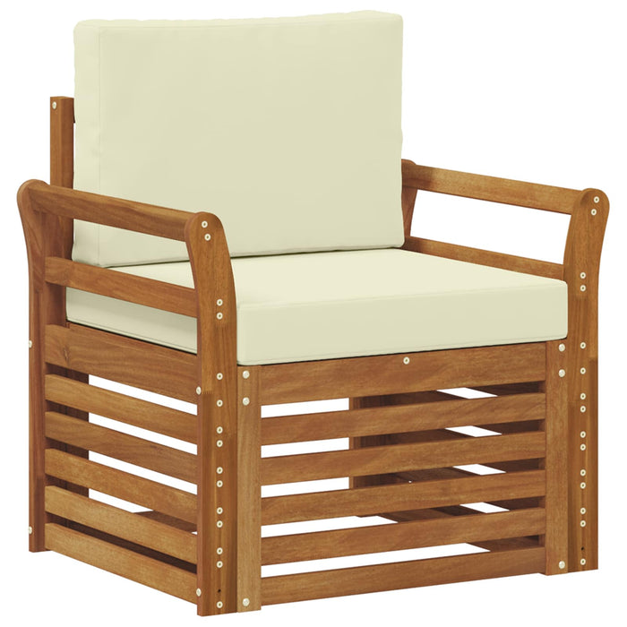 Canapea de exterior Lemn de acacia solid și poliester natural - WALTI WALTI