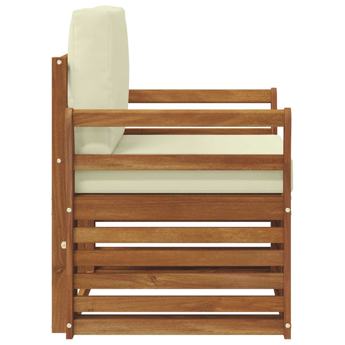 Canapea de exterior Lemn de acacia solid și poliester natural - WALTI WALTI