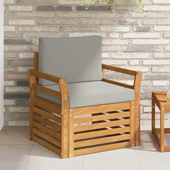 Canapea de exterior Lemn de acacia solid și poliester natural - WALTI WALTI