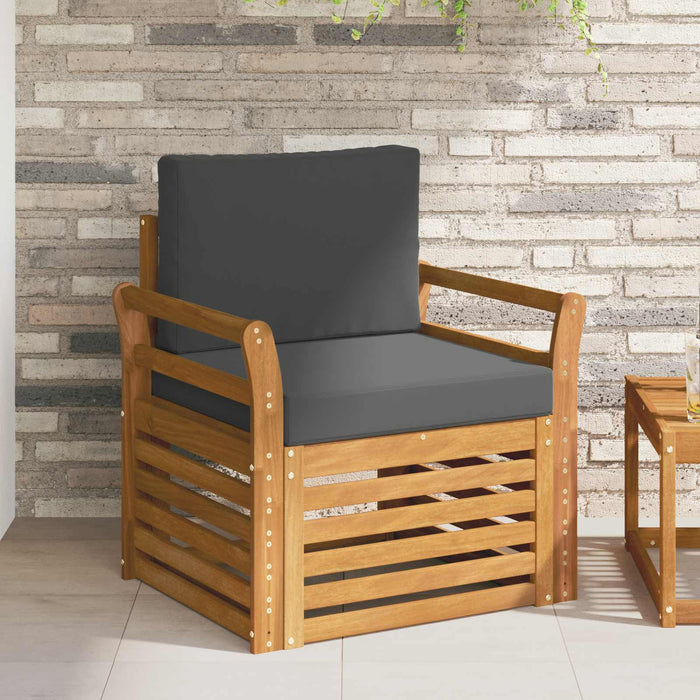 Canapea de exterior Lemn de acacia solid și poliester natural - WALTI WALTI