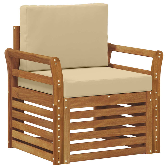 Canapea de exterior Lemn de acacia solid și poliester natural - WALTI WALTI