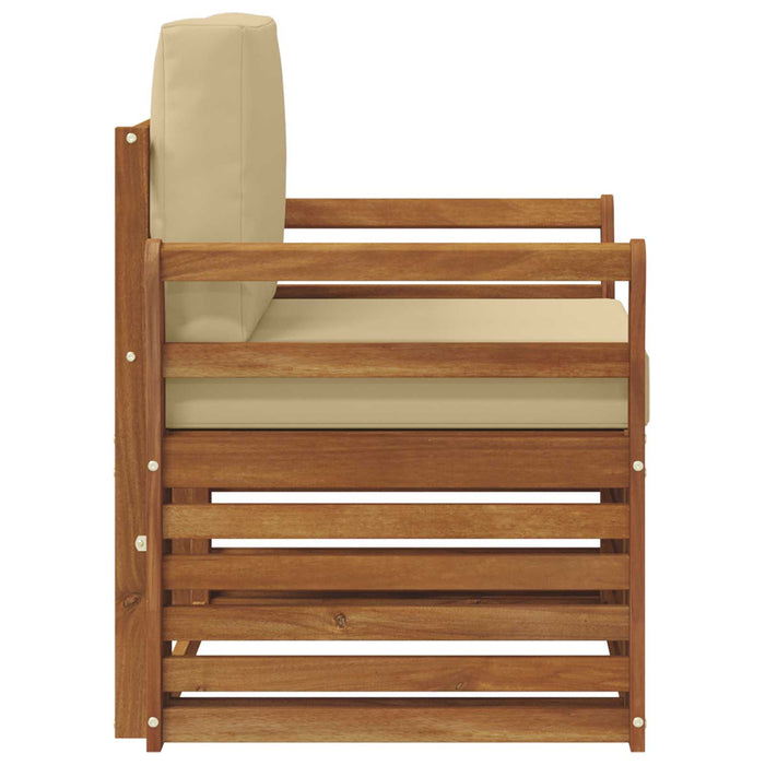 Canapea de exterior Lemn de acacia solid și poliester natural - WALTI WALTI