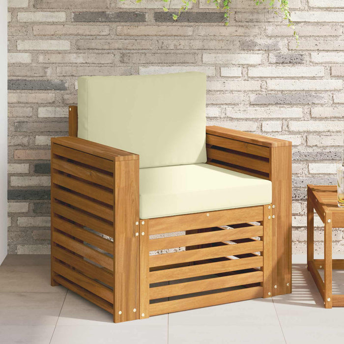 Canapea de exterior Lemn de acacia solid și poliester natural - WALTI WALTI