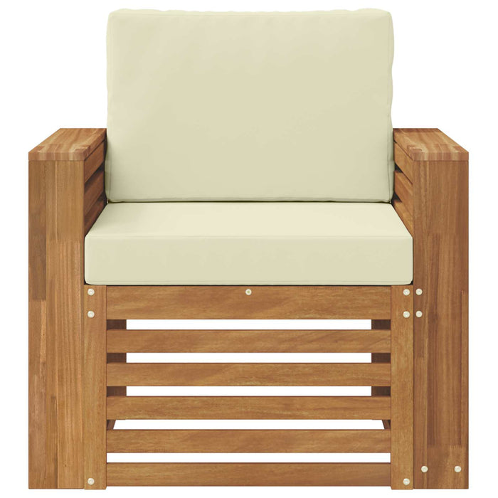 Canapea de exterior Lemn de acacia solid și poliester natural - WALTI WALTI