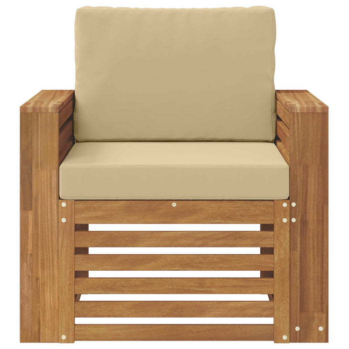 Canapea de exterior Lemn de acacia solid și poliester natural - WALTI WALTI