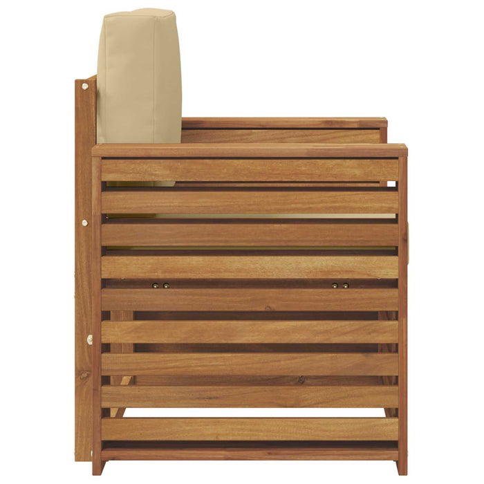Canapea de exterior Lemn de acacia solid și poliester natural - WALTI WALTI