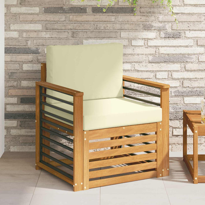 Canapea de exterior Lemn de acacia solid și poliester natural - WALTI WALTI