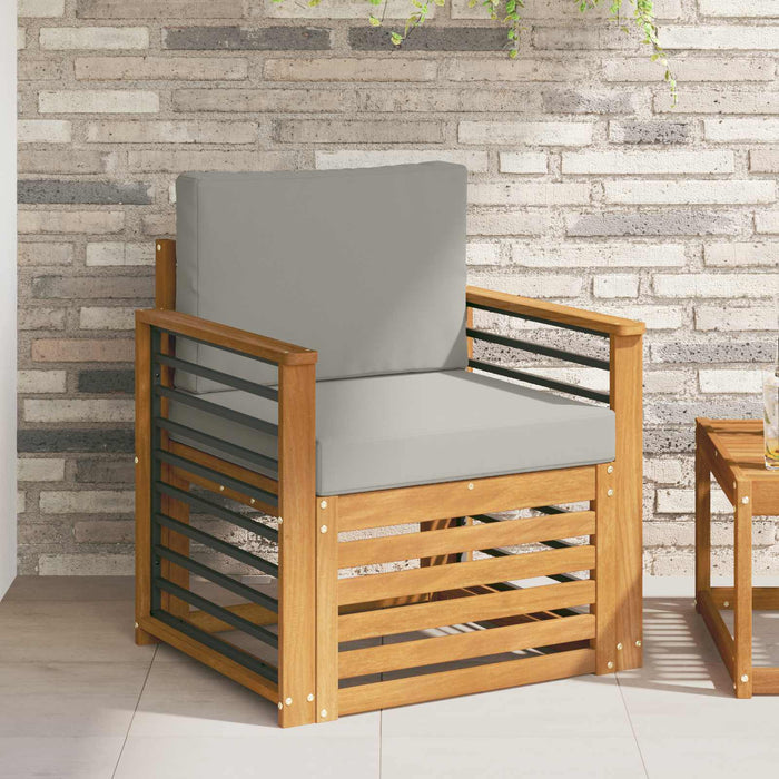 Canapea de exterior Lemn de acacia solid și poliester natural - WALTI WALTI