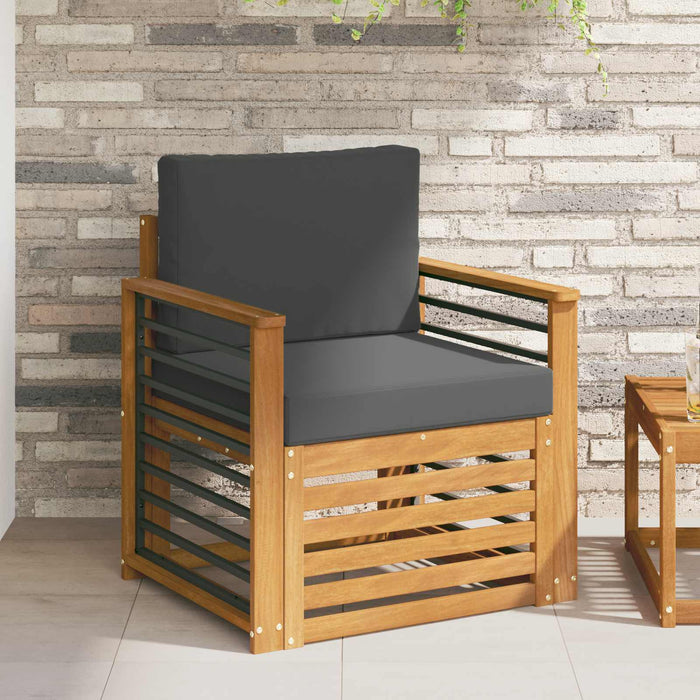 Canapea de exterior Lemn de acacia solid și poliester natural - WALTI WALTI