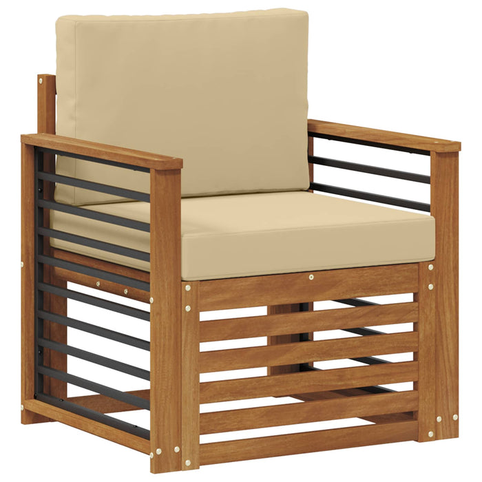 Canapea de exterior Lemn de acacia solid și poliester natural - WALTI WALTI