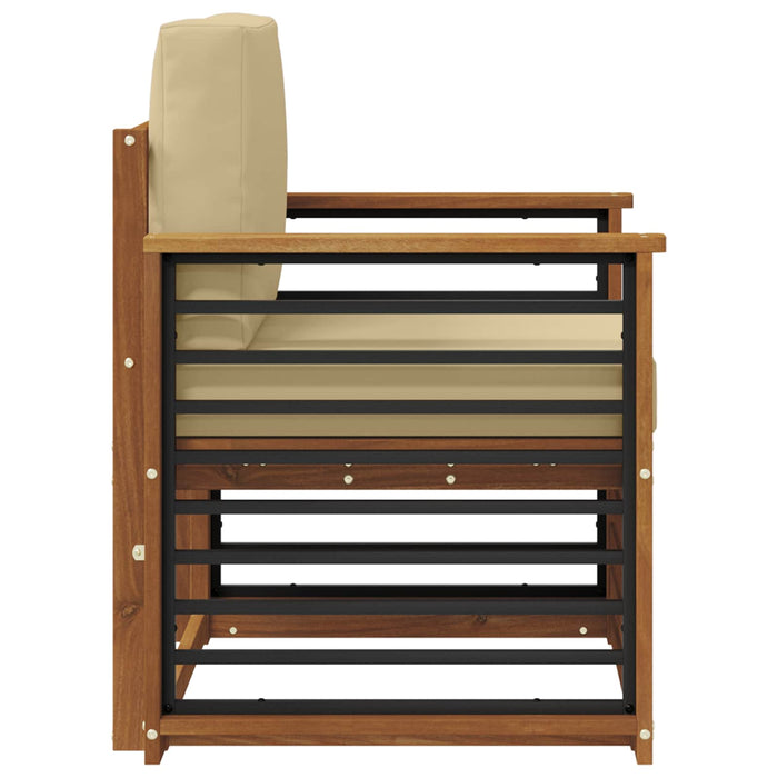 Canapea de exterior Lemn de acacia solid și poliester natural - WALTI WALTI