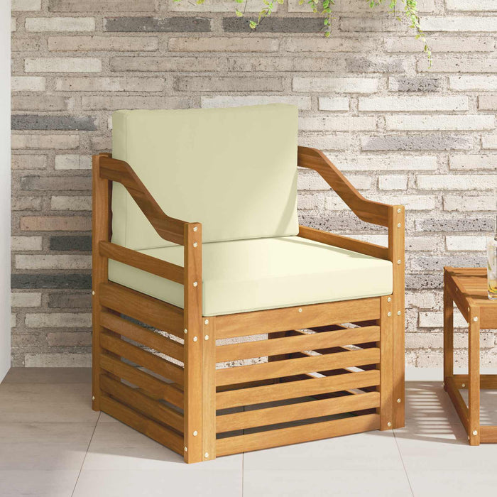 Canapea de exterior Lemn de acacia solid și poliester natural - WALTI WALTI