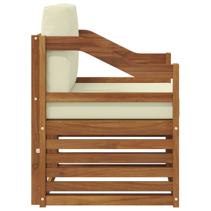 Canapea de exterior Lemn de acacia solid și poliester natural - WALTI WALTI