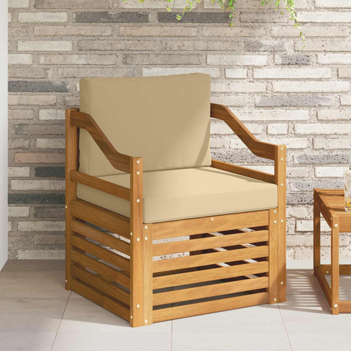 Canapea de exterior Lemn de acacia solid și poliester natural - WALTI WALTI