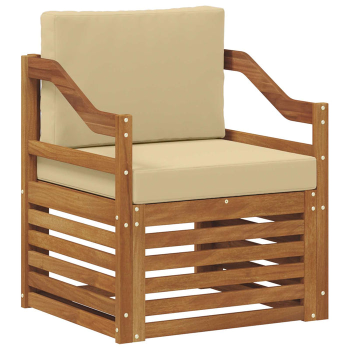 Canapea de exterior Lemn de acacia solid și poliester natural - WALTI WALTI