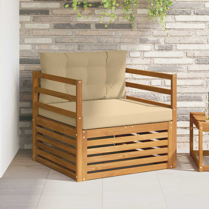 Sofa cu Brațe Lemn de acacia solid și poliester natural - WALTI WALTI
