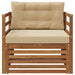 Sofa cu Brațe Lemn de acacia solid și poliester natural - WALTI WALTI