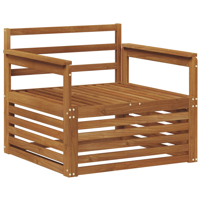 2 Bucată Sofa cu Brațe Lemn Solid de Acacia natural - WALTI WALTI
