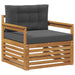 Sofa cu Brațe Lemn de acacia solid și poliester natural - WALTI WALTI