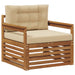 Sofa cu Brațe Lemn de acacia solid și poliester natural - WALTI WALTI