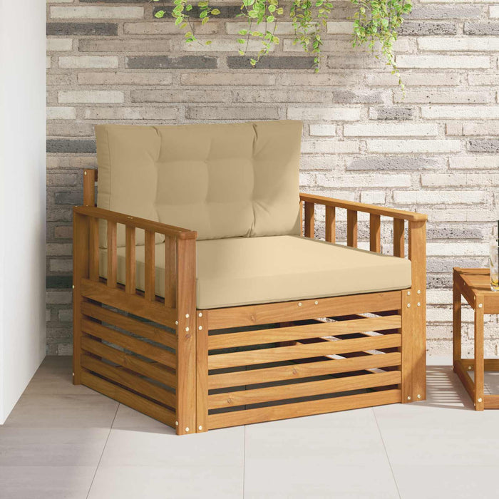 Sofa cu Brațe Lemn de acacia solid și poliester natural - WALTI WALTI