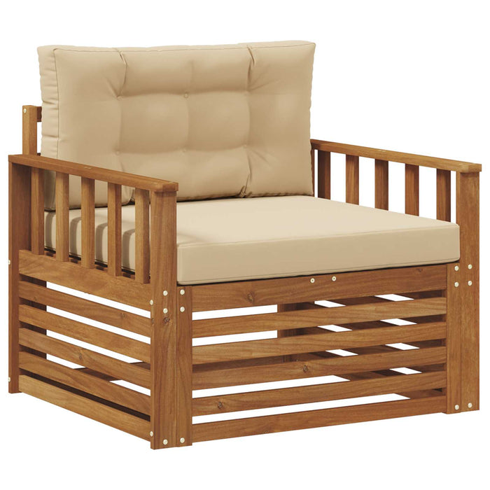 Sofa cu Brațe Lemn de acacia solid și poliester natural - WALTI WALTI