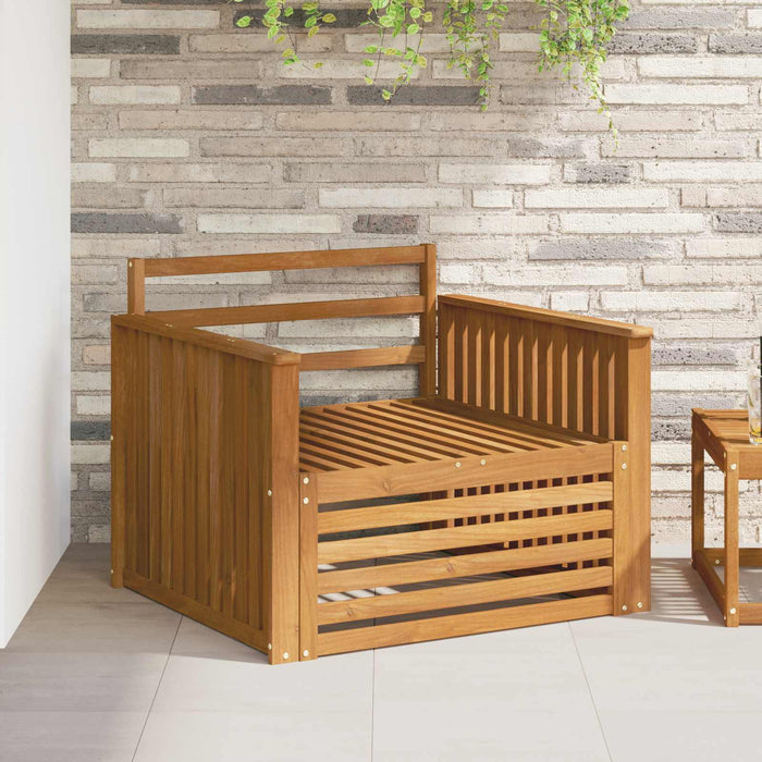 2 Bucată Sofa cu Brațe Lemn Solid de Acacia natural - WALTI WALTI