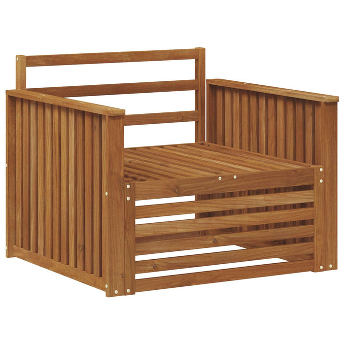 2 Bucată Sofa cu Brațe Lemn Solid de Acacia natural - WALTI WALTI