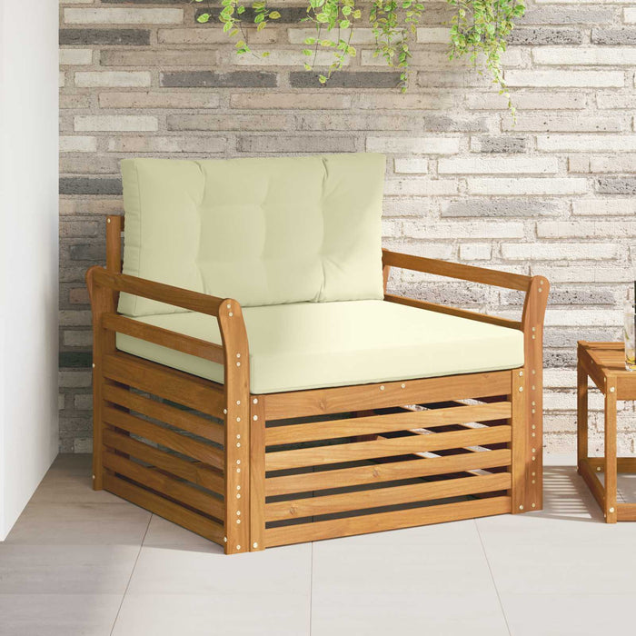 Sofa cu Brațe Lemn de acacia solid și poliester natural - WALTI WALTI