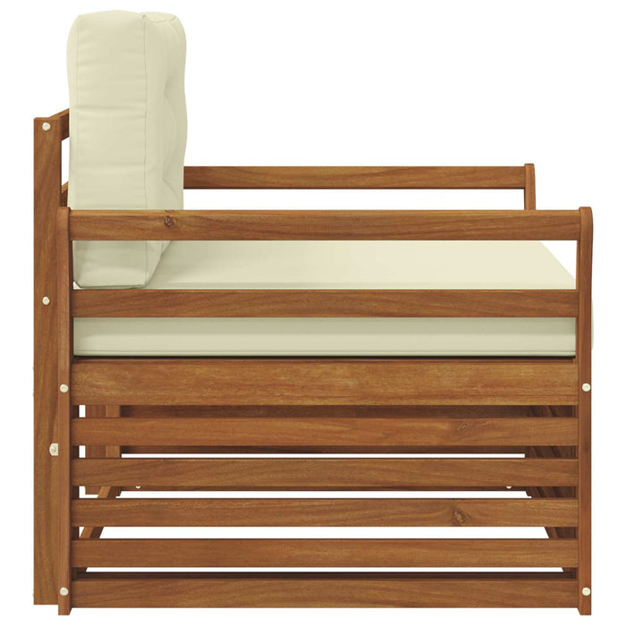 Sofa cu Brațe Lemn de acacia solid și poliester natural - WALTI WALTI