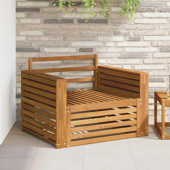 2 Bucată Sofa cu Brațe Lemn Solid de Acacia natural - WALTI WALTI