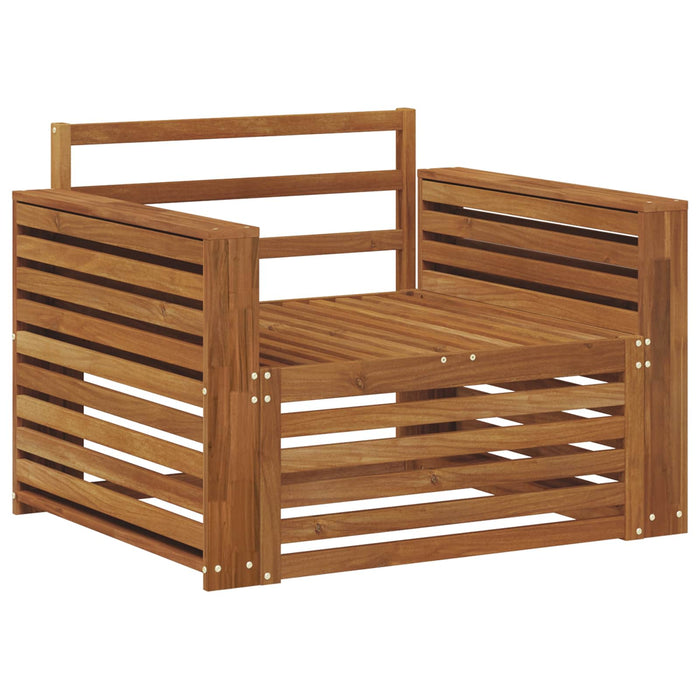 2 Bucată Sofa cu Brațe Lemn Solid de Acacia natural - WALTI WALTI
