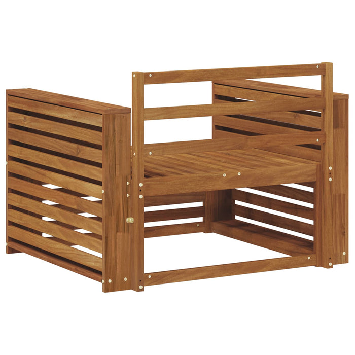 2 Bucată Sofa cu Brațe Lemn Solid de Acacia natural - WALTI WALTI