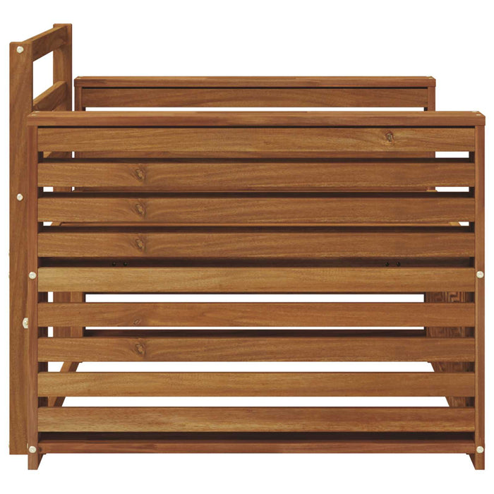 2 Bucată Sofa cu Brațe Lemn Solid de Acacia natural - WALTI WALTI