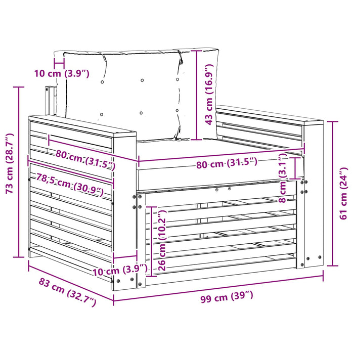 Set de canapele de exterior Lemn de acacia solid și poliester - WALTI WALTI