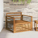 2 Bucată Sofa cu Brațe Lemn Solid de Acacia natural - WALTI WALTI