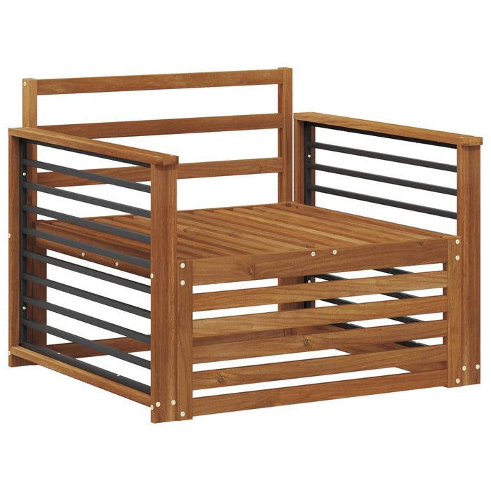 2 Bucată Sofa cu Brațe Lemn Solid de Acacia natural - WALTI WALTI