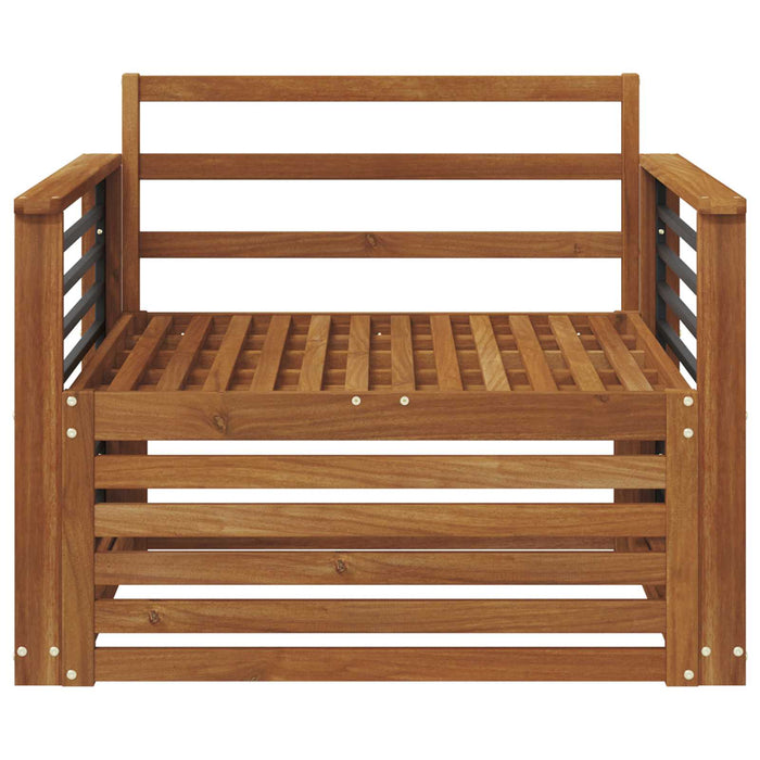 2 Bucată Sofa cu Brațe Lemn Solid de Acacia natural - WALTI WALTI