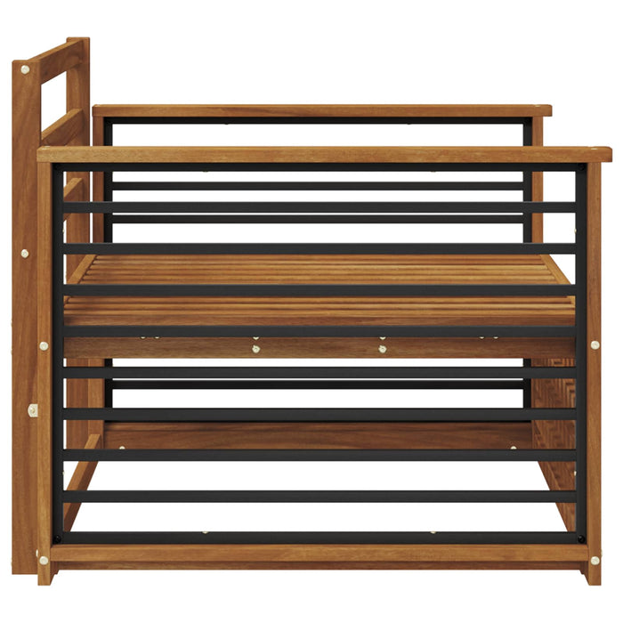 2 Bucată Sofa cu Brațe Lemn Solid de Acacia natural - WALTI WALTI