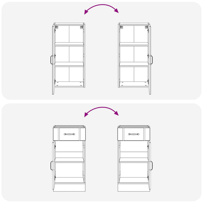 Unitate de bucătărie LUCCA 8 pcs Alb Lemn prelucrat WALTI