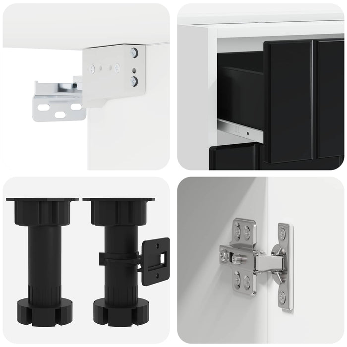 Unitate de bucătărie LUCCA 8 pcs Negru Lemn prelucrat WALTI