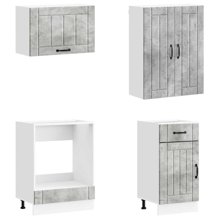 Unitate de bucătărie LUCCA 8 pcs Gri Beton Lemn prelucrat WALTI