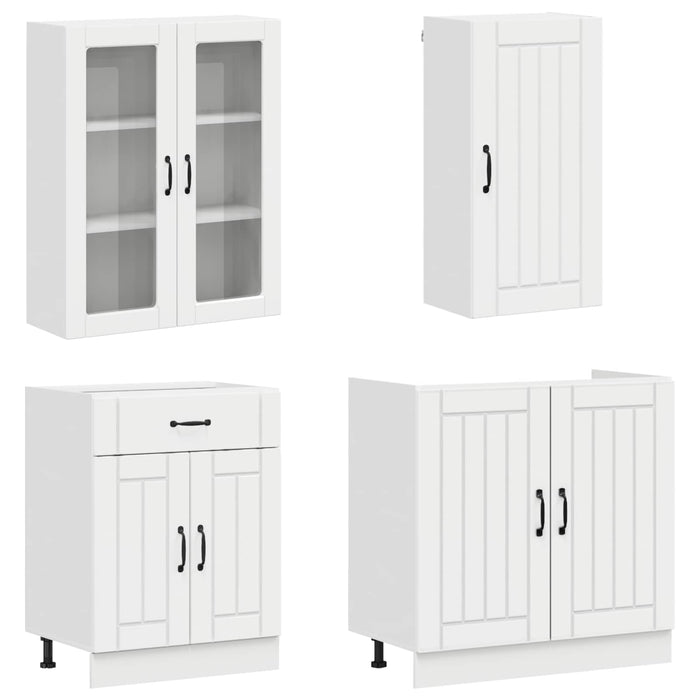 Unitate de bucătărie LUCCA 8 pcs Alb foarte lucios WALTI