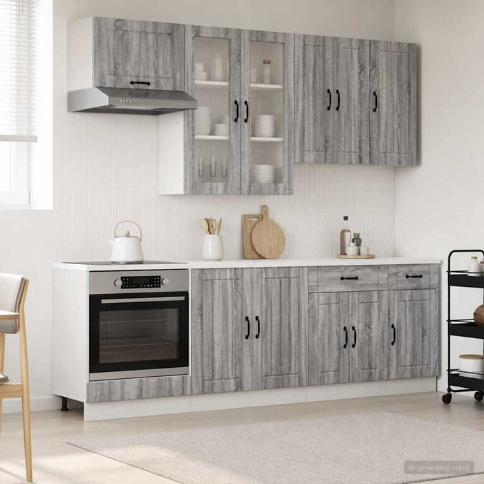 Unitate de bucătărie LUCCA 8 pcs Sonoma gri Lemn prelucrat WALTI