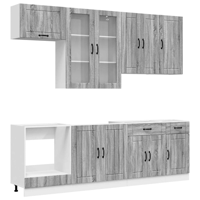 Unitate de bucătărie LUCCA 8 pcs Sonoma gri Lemn prelucrat WALTI