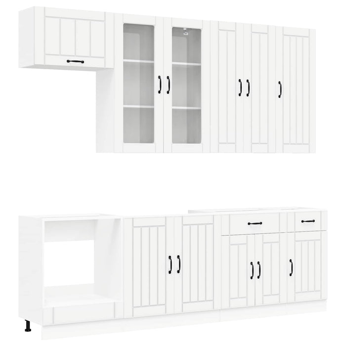Unitate de bucătărie LUCCA 8 pcs Alb Lemn prelucrat WALTI